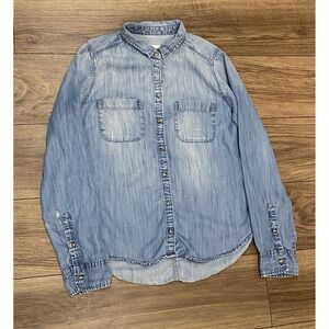 Abercrombie And Fitch Chambray Buttton Down Shirt Women's Medium Long Sleeve A&F